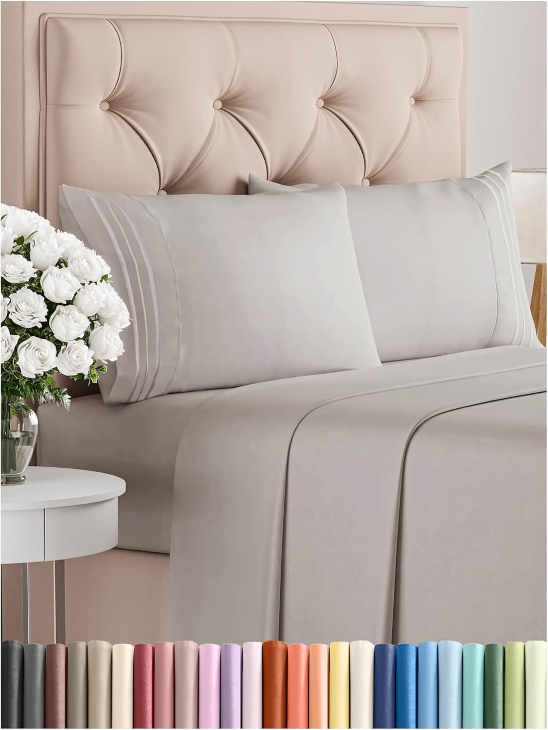 Queen Size 4 Piece Sheet Set - Comfy Breathable & Cooling Bed Sheets Set - Hotel Luxury Bedding for Women, Men, Kids & Teens - Deep Pockets, Easy Secure Fit, Soft and Wrinkle Free - Oeko-Tex - White
