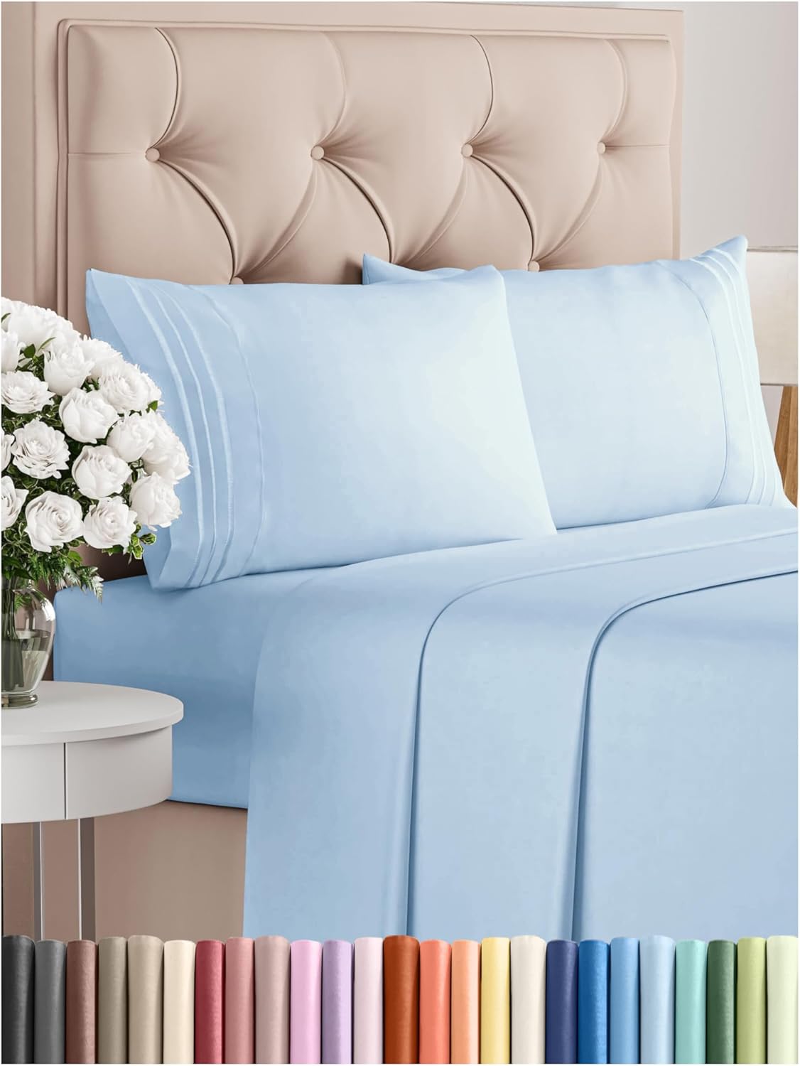 Queen Size 4 Piece Sheet Set - Comfy Breathable & Cooling Bed Sheets Set - Hotel Luxury Bedding for Women, Men, Kids & Teens - Deep Pockets, Easy Secure Fit, Soft and Wrinkle Free - Oeko-Tex - White