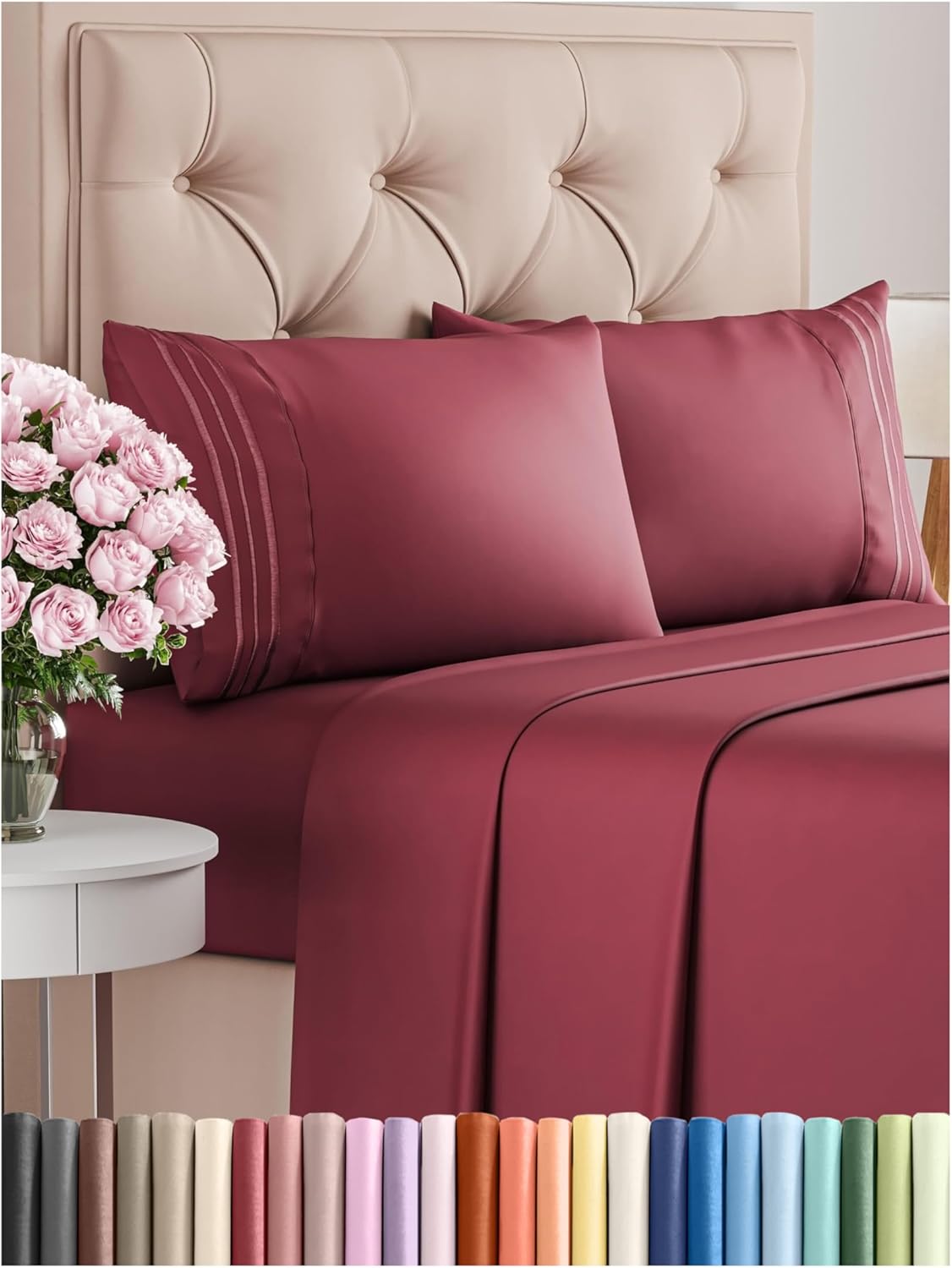 Queen Size 4 Piece Sheet Set - Comfy Breathable & Cooling Bed Sheets Set - Hotel Luxury Bedding for Women, Men, Kids & Teens - Deep Pockets, Easy Secure Fit, Soft and Wrinkle Free - Oeko-Tex - White