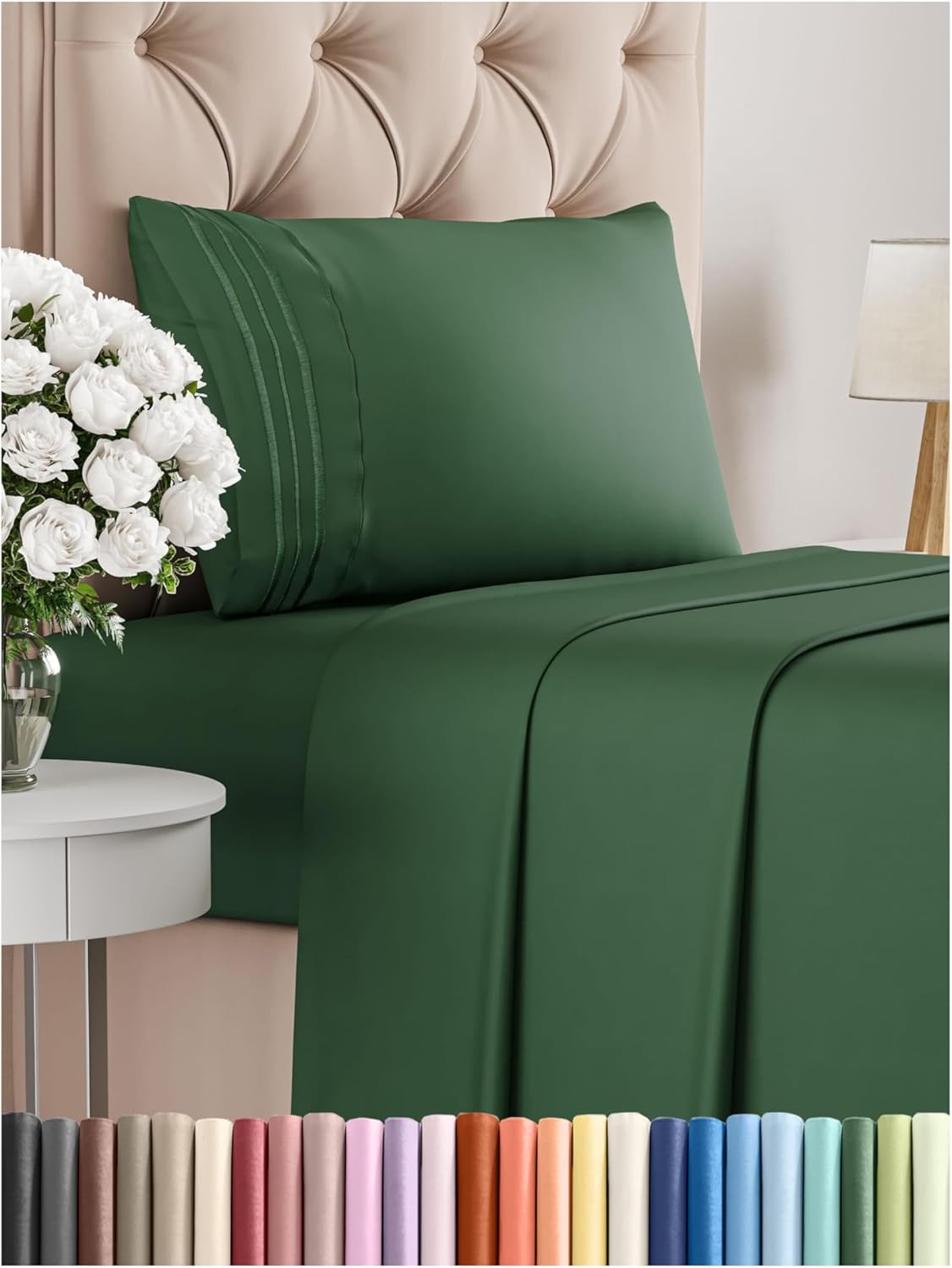 Queen Size 4 Piece Sheet Set - Comfy Breathable & Cooling Bed Sheets Set - Hotel Luxury Bedding for Women, Men, Kids & Teens - Deep Pockets, Easy Secure Fit, Soft and Wrinkle Free - Oeko-Tex - White