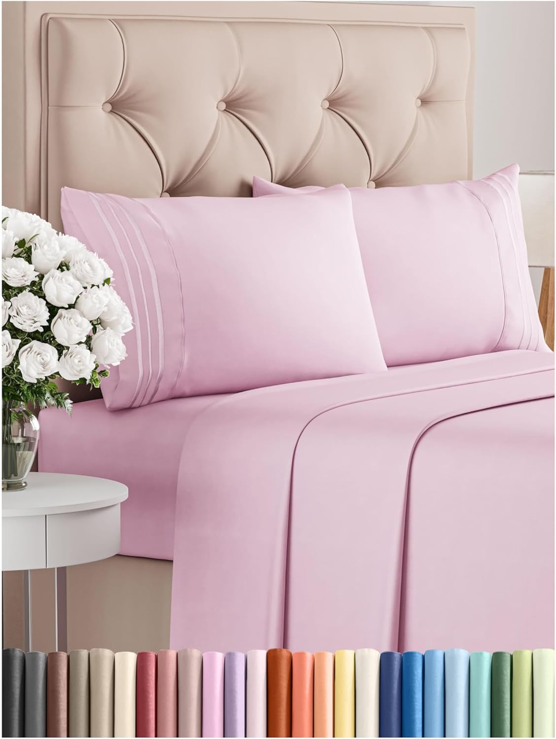 Queen Size 4 Piece Sheet Set - Comfy Breathable & Cooling Bed Sheets Set - Hotel Luxury Bedding for Women, Men, Kids & Teens - Deep Pockets, Easy Secure Fit, Soft and Wrinkle Free - Oeko-Tex - White