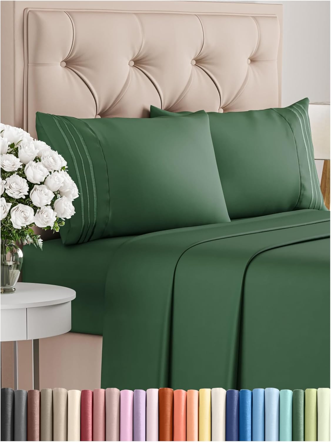 Queen Size 4 Piece Sheet Set - Comfy Breathable & Cooling Bed Sheets Set - Hotel Luxury Bedding for Women, Men, Kids & Teens - Deep Pockets, Easy Secure Fit, Soft and Wrinkle Free - Oeko-Tex - White