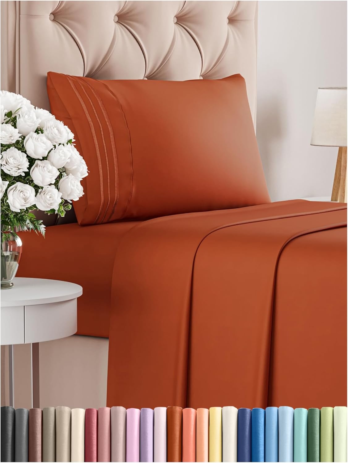 Queen Size 4 Piece Sheet Set - Comfy Breathable & Cooling Bed Sheets Set - Hotel Luxury Bedding for Women, Men, Kids & Teens - Deep Pockets, Easy Secure Fit, Soft and Wrinkle Free - Oeko-Tex - White