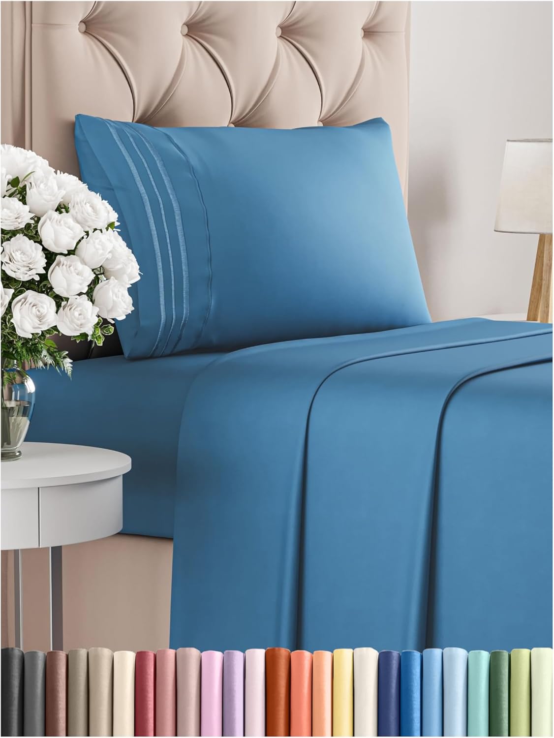 Queen Size 4 Piece Sheet Set - Comfy Breathable & Cooling Bed Sheets Set - Hotel Luxury Bedding for Women, Men, Kids & Teens - Deep Pockets, Easy Secure Fit, Soft and Wrinkle Free - Oeko-Tex - White