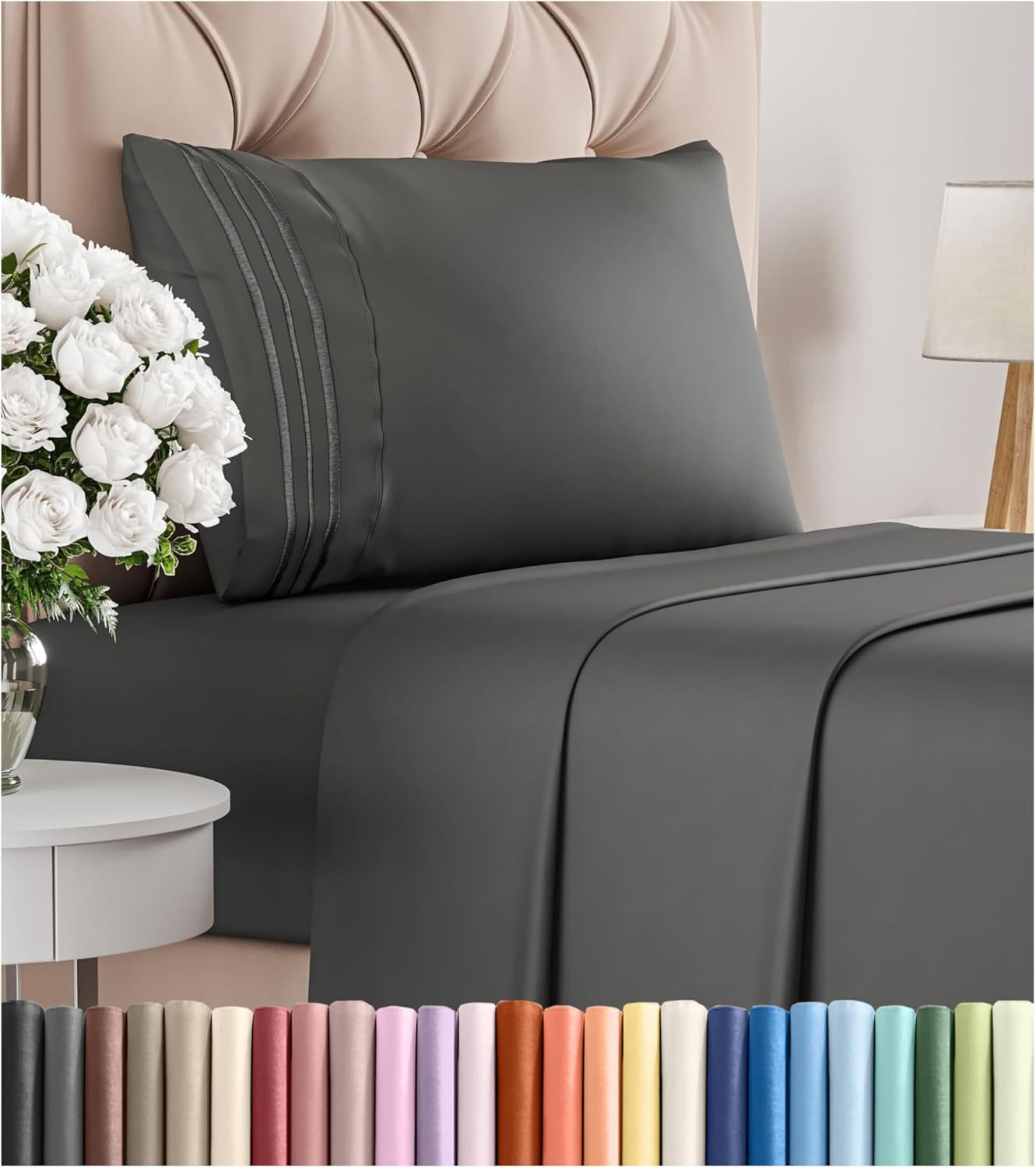 Queen Size 4 Piece Sheet Set - Comfy Breathable & Cooling Bed Sheets Set - Hotel Luxury Bedding for Women, Men, Kids & Teens - Deep Pockets, Easy Secure Fit, Soft and Wrinkle Free - Oeko-Tex - White