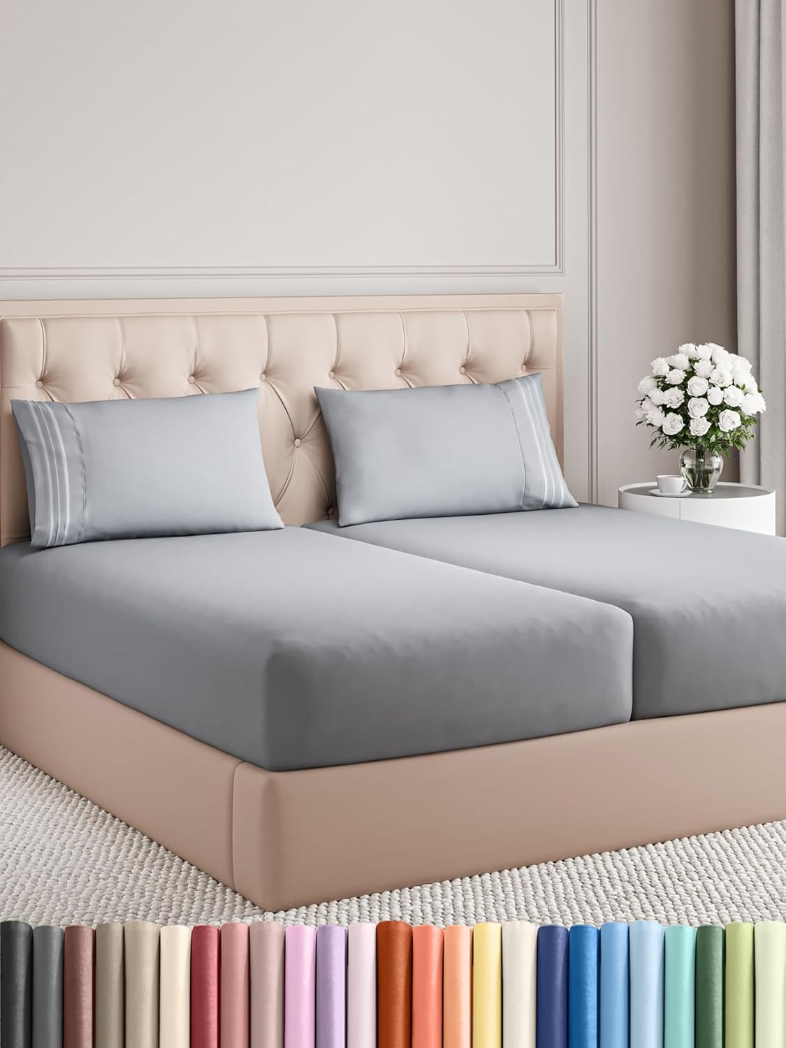 Queen Size 4 Piece Sheet Set - Comfy Breathable & Cooling Bed Sheets Set - Hotel Luxury Bedding for Women, Men, Kids & Teens - Deep Pockets, Easy Secure Fit, Soft and Wrinkle Free - Oeko-Tex - White