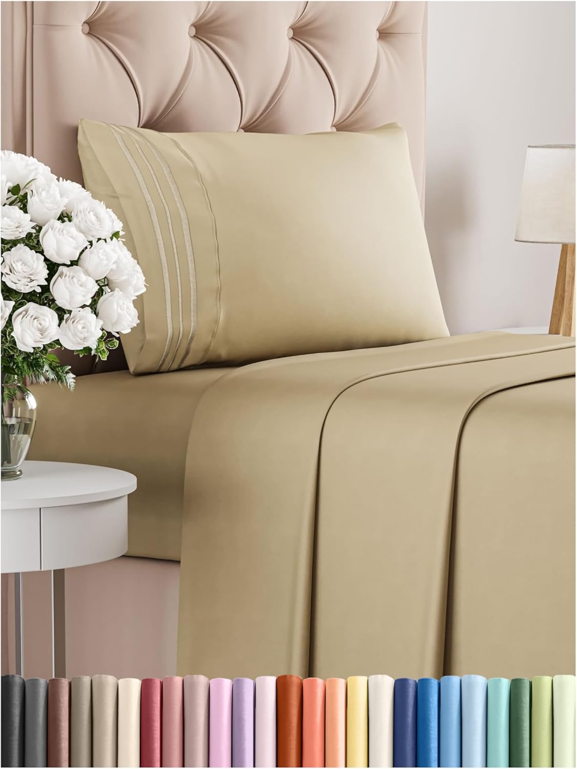 Queen Size 4 Piece Sheet Set - Comfy Breathable & Cooling Bed Sheets Set - Hotel Luxury Bedding for Women, Men, Kids & Teens - Deep Pockets, Easy Secure Fit, Soft and Wrinkle Free - Oeko-Tex - White