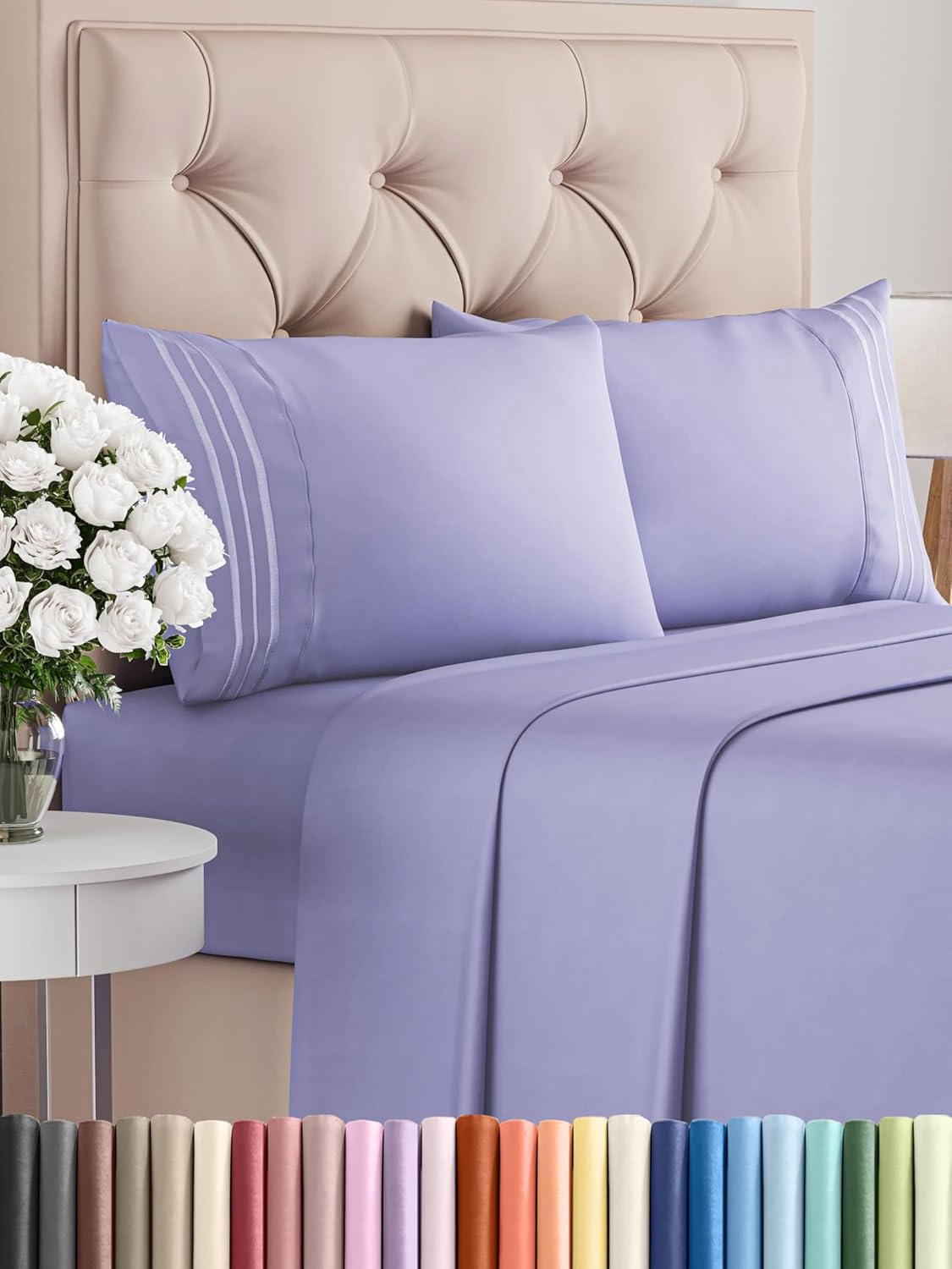 Queen Size 4 Piece Sheet Set - Comfy Breathable & Cooling Bed Sheets Set - Hotel Luxury Bedding for Women, Men, Kids & Teens - Deep Pockets, Easy Secure Fit, Soft and Wrinkle Free - Oeko-Tex - White