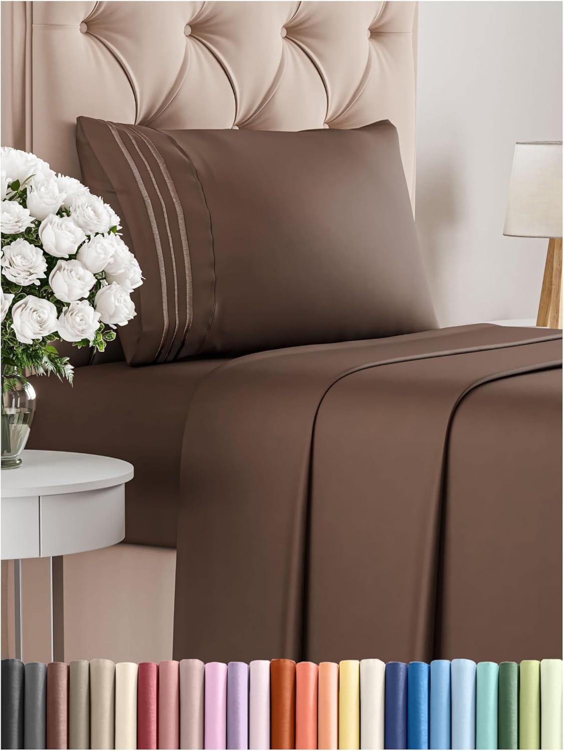 Queen Size 4 Piece Sheet Set - Comfy Breathable & Cooling Bed Sheets Set - Hotel Luxury Bedding for Women, Men, Kids & Teens - Deep Pockets, Easy Secure Fit, Soft and Wrinkle Free - Oeko-Tex - White