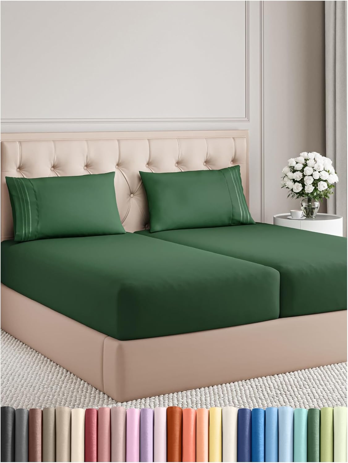 Queen Size 4 Piece Sheet Set - Comfy Breathable & Cooling Bed Sheets Set - Hotel Luxury Bedding for Women, Men, Kids & Teens - Deep Pockets, Easy Secure Fit, Soft and Wrinkle Free - Oeko-Tex - White