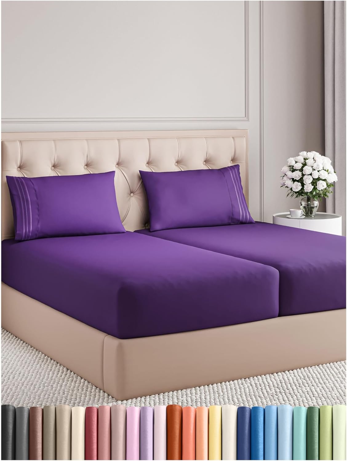 Queen Size 4 Piece Sheet Set - Comfy Breathable & Cooling Bed Sheets Set - Hotel Luxury Bedding for Women, Men, Kids & Teens - Deep Pockets, Easy Secure Fit, Soft and Wrinkle Free - Oeko-Tex - White