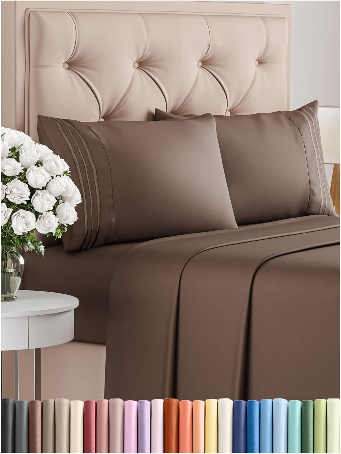 Queen Size 4 Piece Sheet Set - Comfy Breathable & Cooling Bed Sheets Set - Hotel Luxury Bedding for Women, Men, Kids & Teens - Deep Pockets, Easy Secure Fit, Soft and Wrinkle Free - Oeko-Tex - White