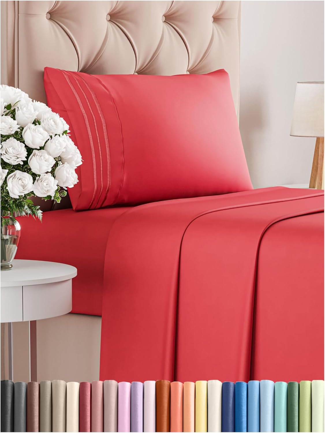 Queen Size 4 Piece Sheet Set - Comfy Breathable & Cooling Bed Sheets Set - Hotel Luxury Bedding for Women, Men, Kids & Teens - Deep Pockets, Easy Secure Fit, Soft and Wrinkle Free - Oeko-Tex - White