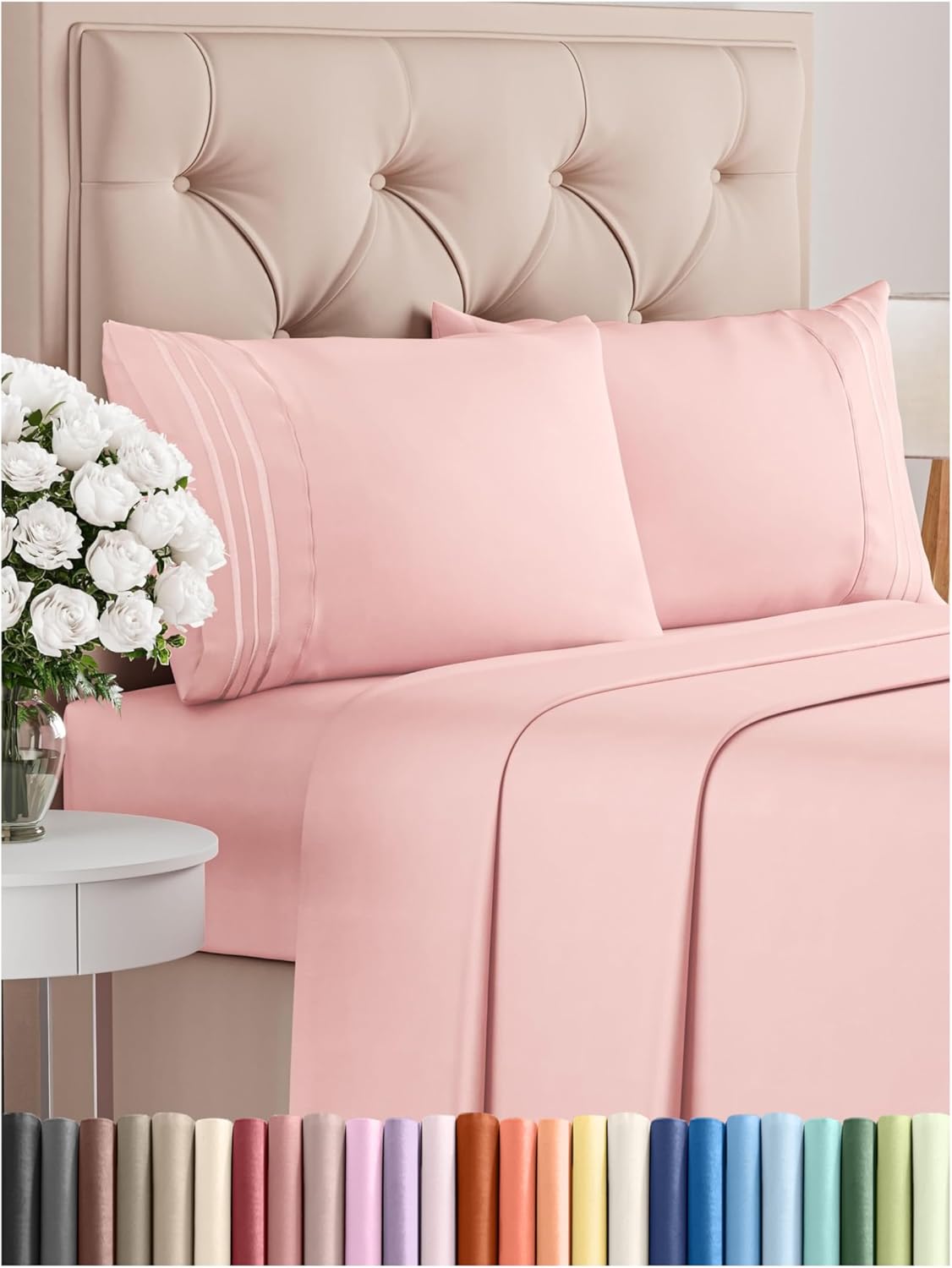 Queen Size 4 Piece Sheet Set - Comfy Breathable & Cooling Bed Sheets Set - Hotel Luxury Bedding for Women, Men, Kids & Teens - Deep Pockets, Easy Secure Fit, Soft and Wrinkle Free - Oeko-Tex - White
