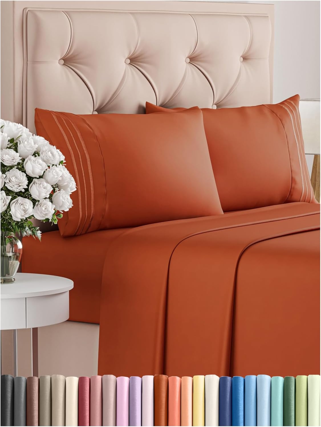 Queen Size 4 Piece Sheet Set - Comfy Breathable & Cooling Bed Sheets Set - Hotel Luxury Bedding for Women, Men, Kids & Teens - Deep Pockets, Easy Secure Fit, Soft and Wrinkle Free - Oeko-Tex - White