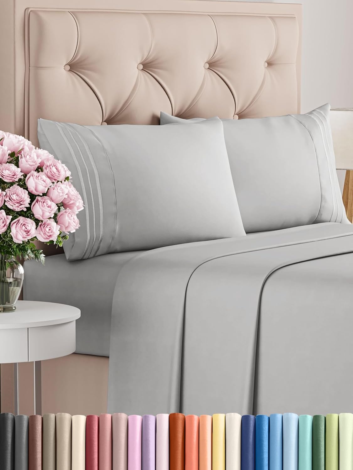 Queen Size 4 Piece Sheet Set - Comfy Breathable & Cooling Bed Sheets Set - Hotel Luxury Bedding for Women, Men, Kids & Teens - Deep Pockets, Easy Secure Fit, Soft and Wrinkle Free - Oeko-Tex - White