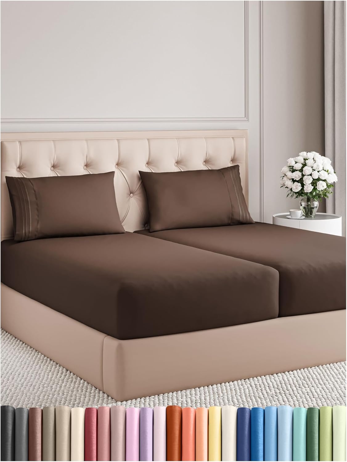 Queen Size 4 Piece Sheet Set - Comfy Breathable & Cooling Bed Sheets Set - Hotel Luxury Bedding for Women, Men, Kids & Teens - Deep Pockets, Easy Secure Fit, Soft and Wrinkle Free - Oeko-Tex - White