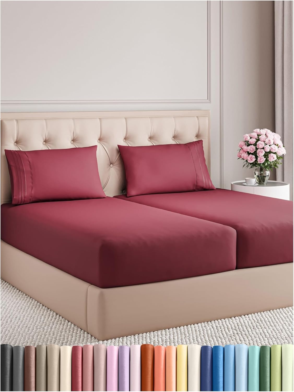 Queen Size 4 Piece Sheet Set - Comfy Breathable & Cooling Bed Sheets Set - Hotel Luxury Bedding for Women, Men, Kids & Teens - Deep Pockets, Easy Secure Fit, Soft and Wrinkle Free - Oeko-Tex - White