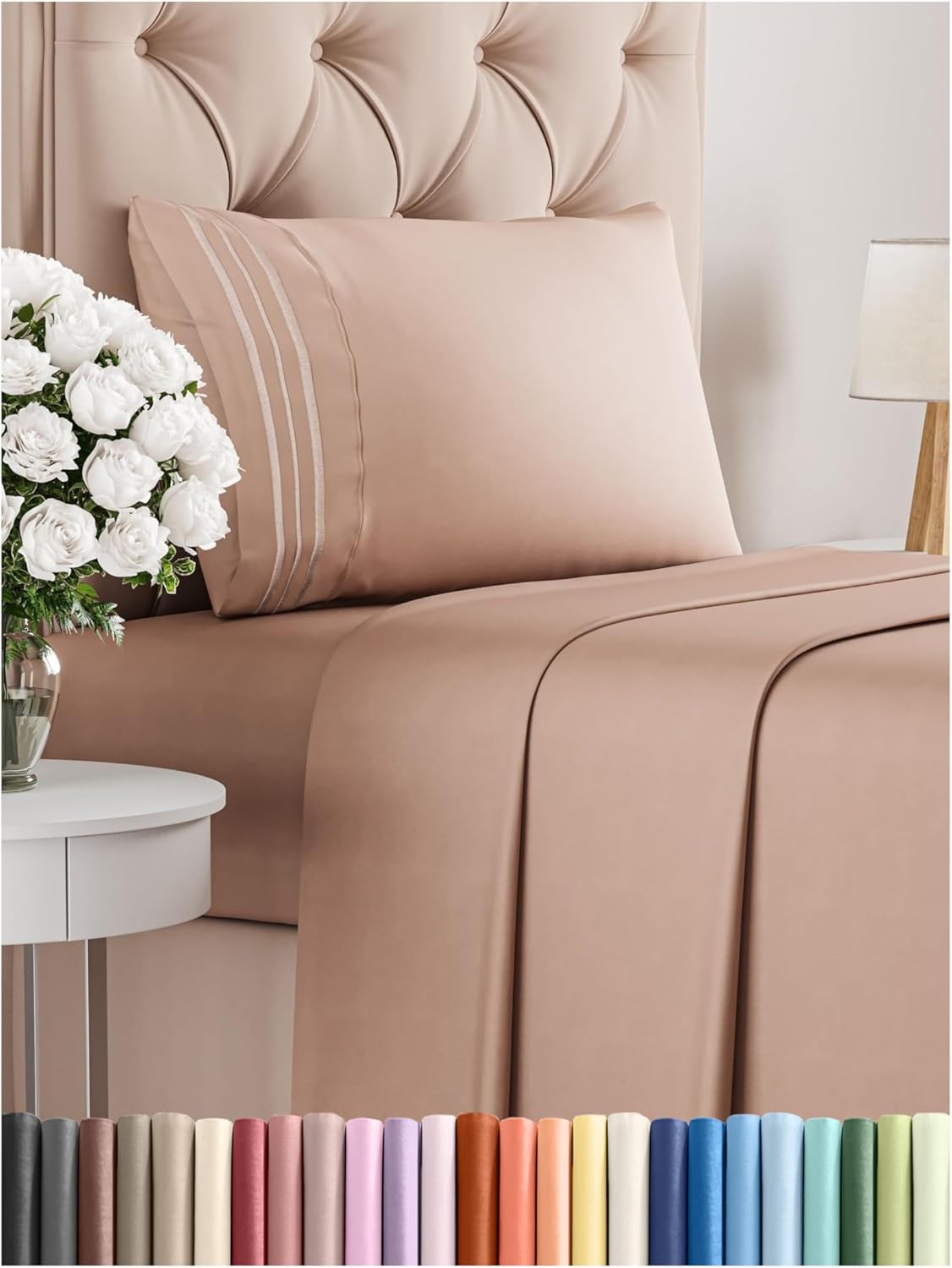 Queen Size 4 Piece Sheet Set - Comfy Breathable & Cooling Bed Sheets Set - Hotel Luxury Bedding for Women, Men, Kids & Teens - Deep Pockets, Easy Secure Fit, Soft and Wrinkle Free - Oeko-Tex - White