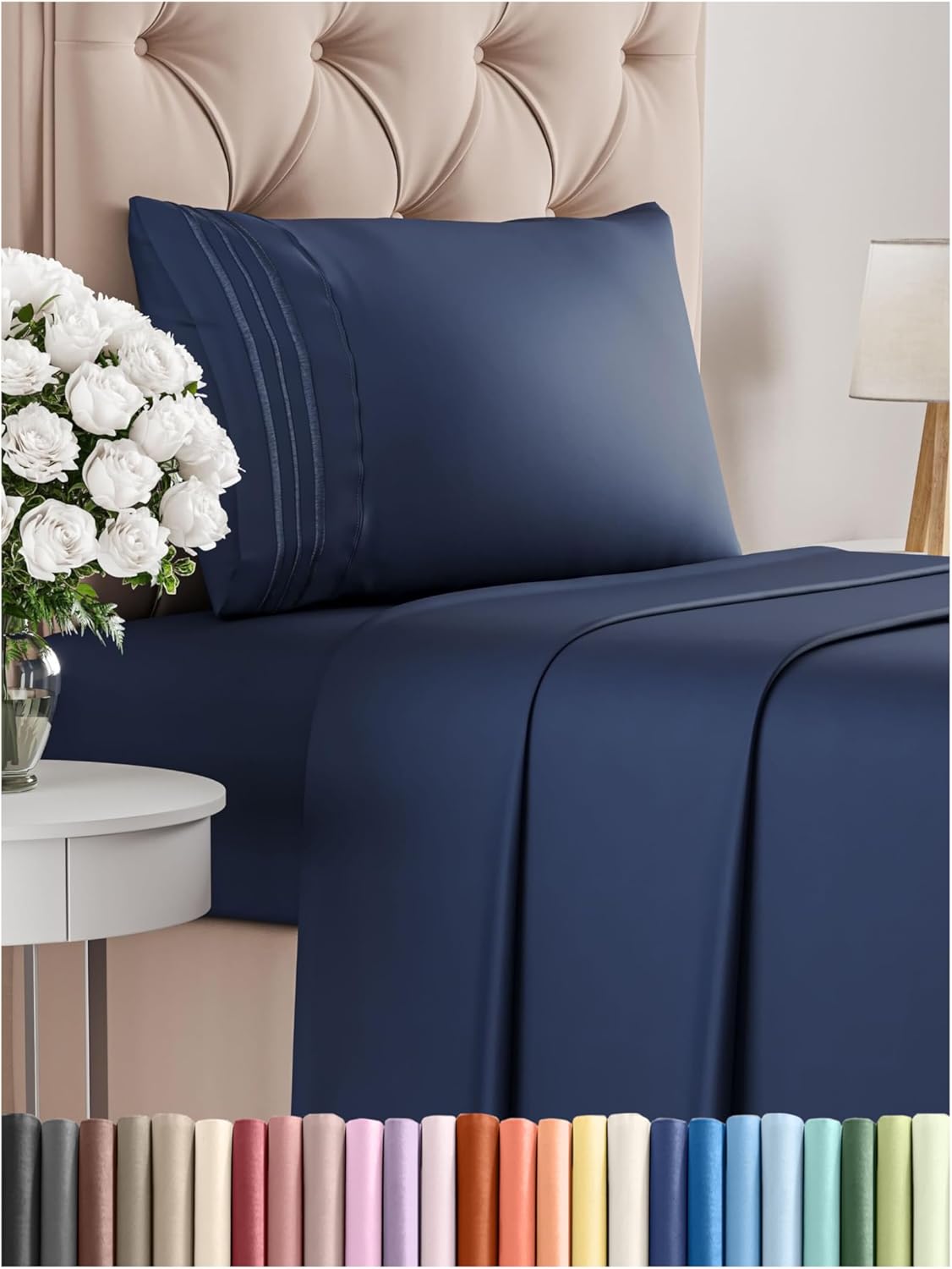 Queen Size 4 Piece Sheet Set - Comfy Breathable & Cooling Bed Sheets Set - Hotel Luxury Bedding for Women, Men, Kids & Teens - Deep Pockets, Easy Secure Fit, Soft and Wrinkle Free - Oeko-Tex - White
