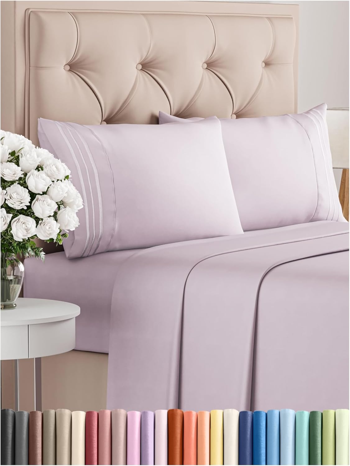 Queen Size 4 Piece Sheet Set - Comfy Breathable & Cooling Bed Sheets Set - Hotel Luxury Bedding for Women, Men, Kids & Teens - Deep Pockets, Easy Secure Fit, Soft and Wrinkle Free - Oeko-Tex - White