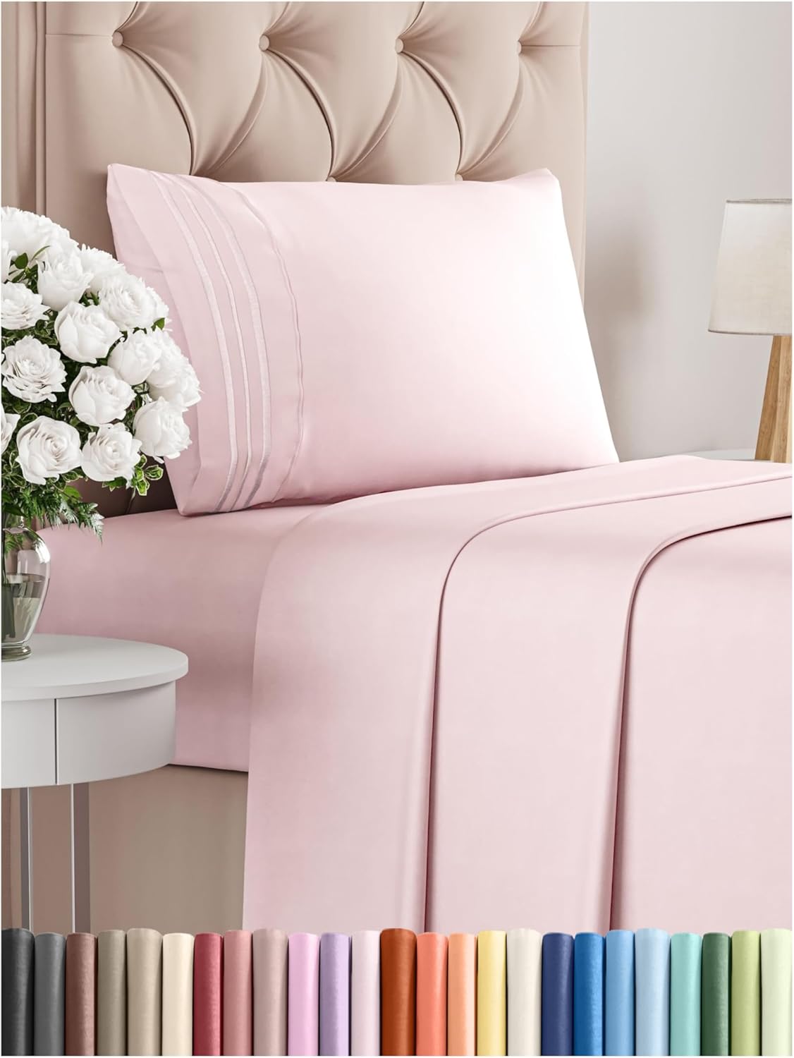 Queen Size 4 Piece Sheet Set - Comfy Breathable & Cooling Bed Sheets Set - Hotel Luxury Bedding for Women, Men, Kids & Teens - Deep Pockets, Easy Secure Fit, Soft and Wrinkle Free - Oeko-Tex - White