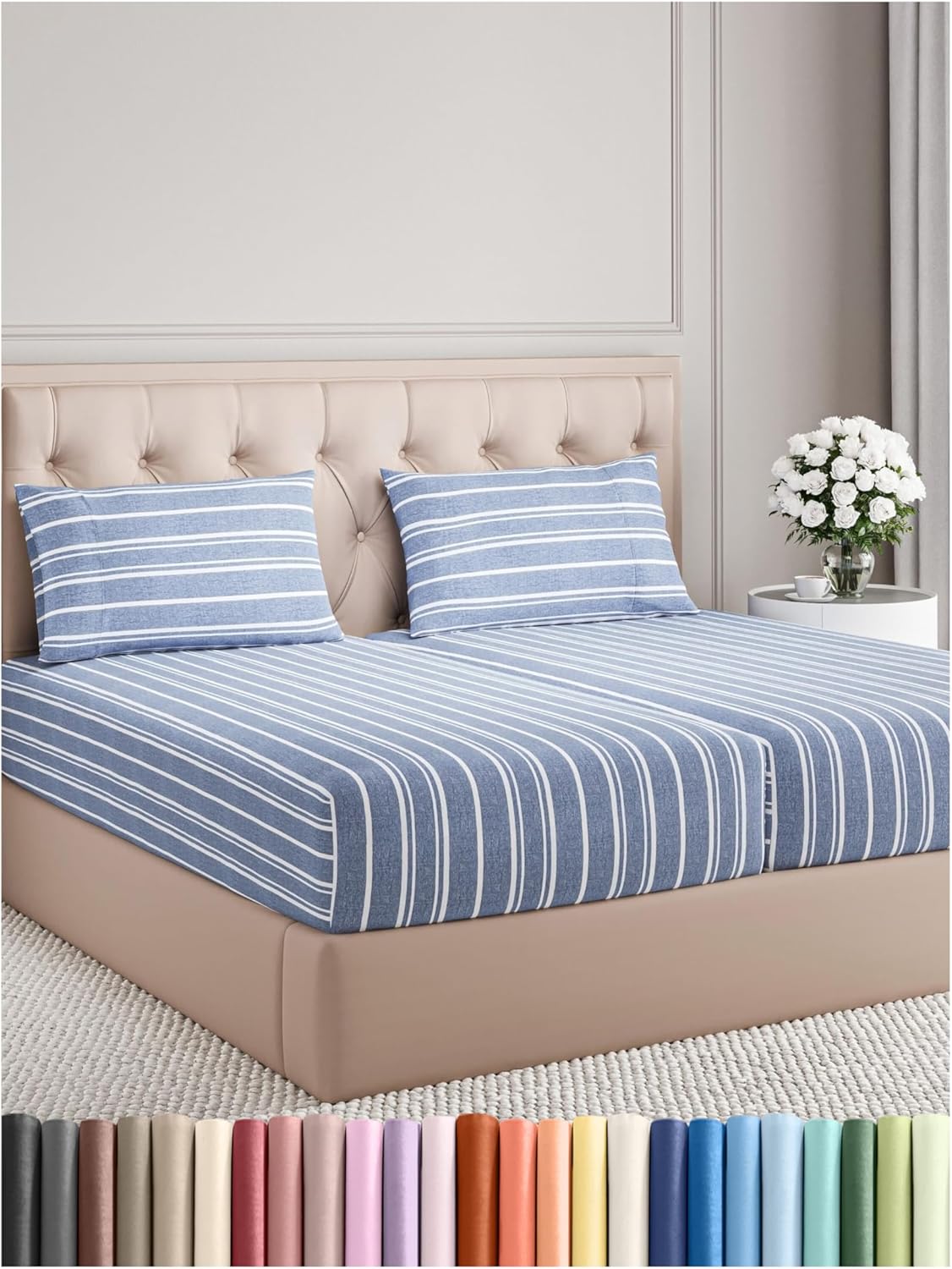 Queen Size 4 Piece Sheet Set - Comfy Breathable & Cooling Bed Sheets Set - Hotel Luxury Bedding for Women, Men, Kids & Teens - Deep Pockets, Easy Secure Fit, Soft and Wrinkle Free - Oeko-Tex - White