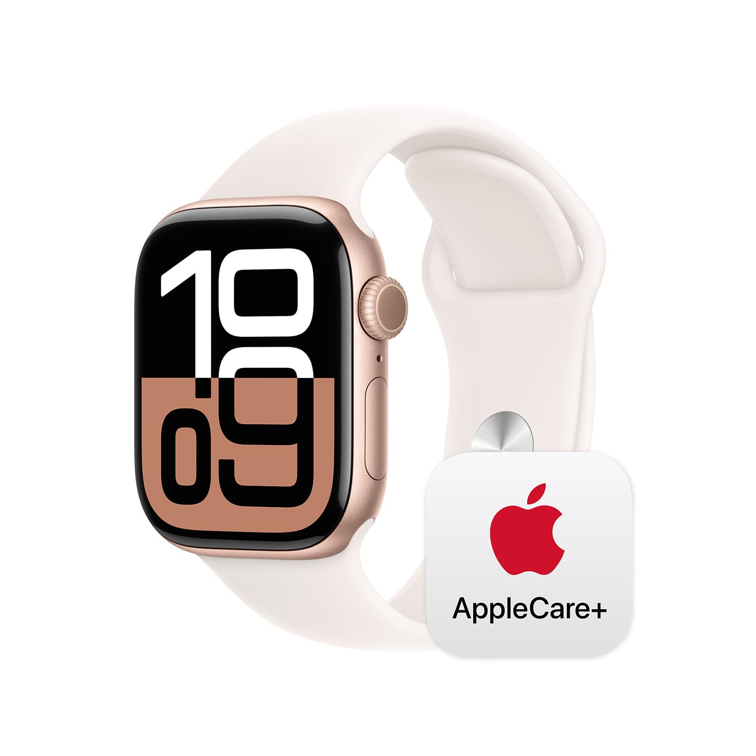 Apple Watch Series 10 [GPS 42mm case] Smartwatch with Rose Gold Aluminium Case with Light Blush Sport Band - S/M. Fitness Tracker, ECG App, Always-On Retina Display, Water Resistant