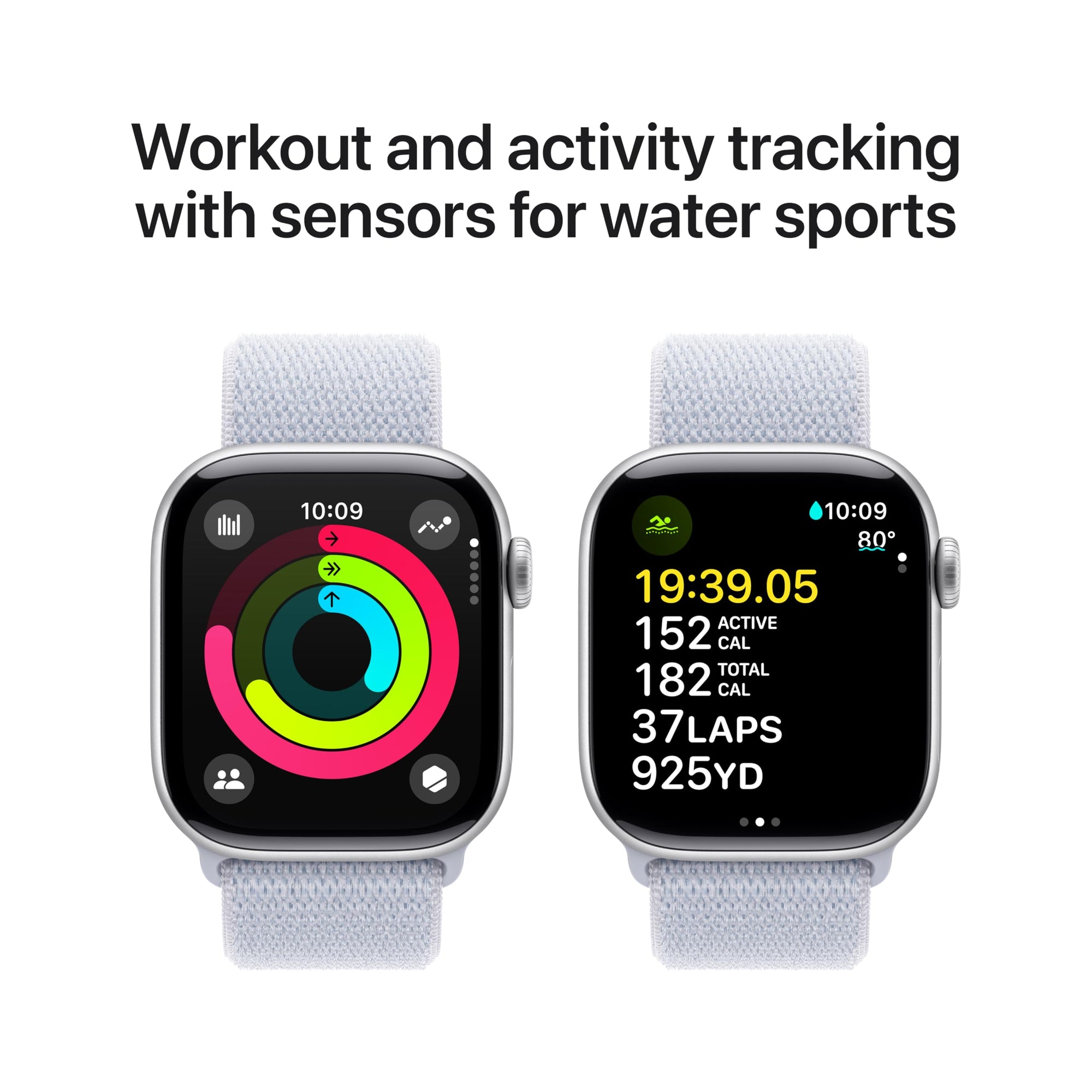 Apple Watch Series 10 [GPS 42mm case] Smartwatch with Rose Gold Aluminium Case with Light Blush Sport Band - S/M. Fitness Tracker, ECG App, Always-On Retina Display, Water Resistant
