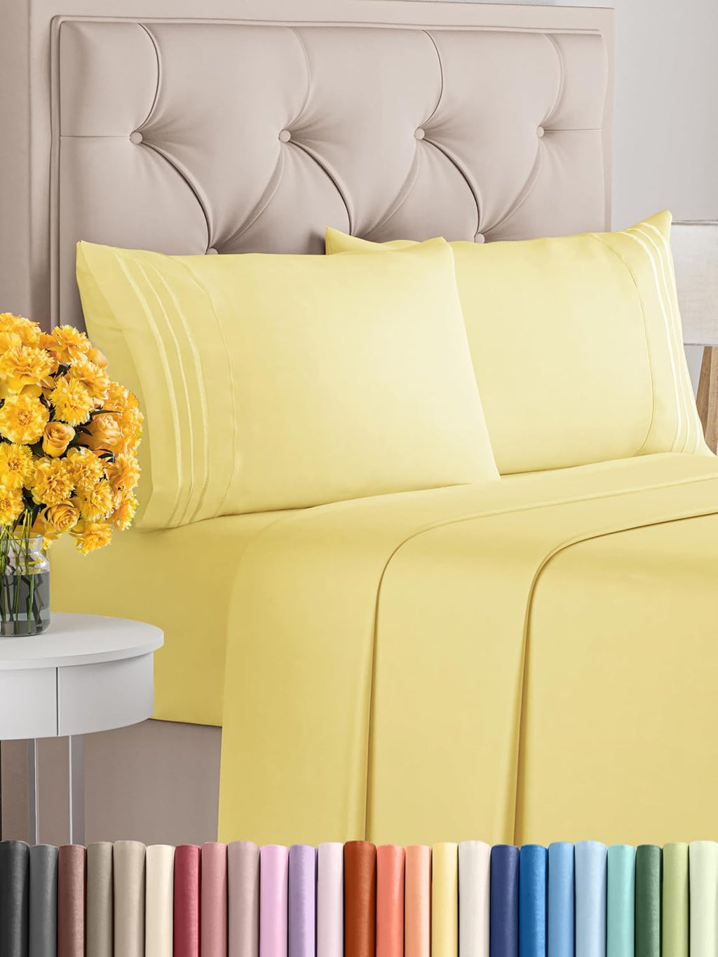 Queen Size 4 Piece Sheet Set - Comfy Breathable & Cooling Bed Sheets Set - Hotel Luxury Bedding for Women, Men, Kids & Teens - Deep Pockets, Easy Secure Fit, Soft and Wrinkle Free - Oeko-Tex - White