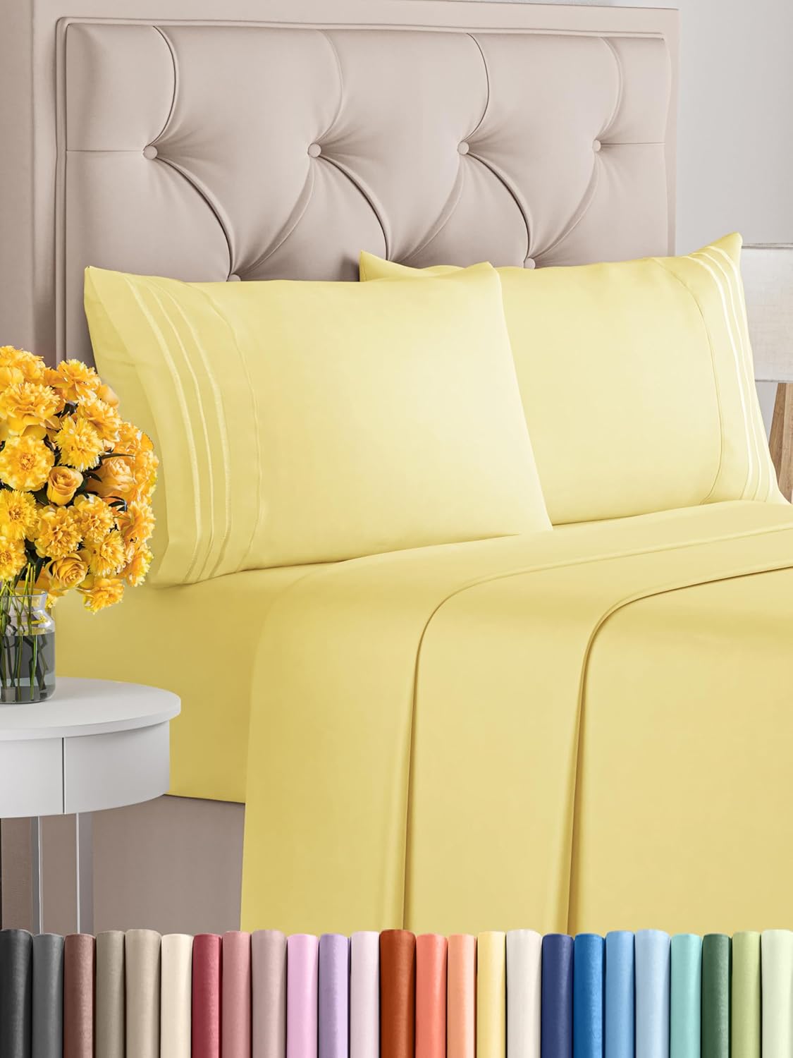 Queen Size 4 Piece Sheet Set - Comfy Breathable & Cooling Bed Sheets Set - Hotel Luxury Bedding for Women, Men, Kids & Teens - Deep Pockets, Easy Secure Fit, Soft and Wrinkle Free - Oeko-Tex - White