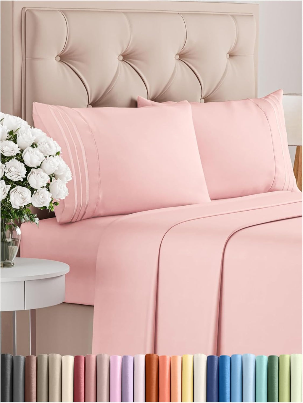 Queen Size 4 Piece Sheet Set - Comfy Breathable & Cooling Bed Sheets Set - Hotel Luxury Bedding for Women, Men, Kids & Teens - Deep Pockets, Easy Secure Fit, Soft and Wrinkle Free - Oeko-Tex - White