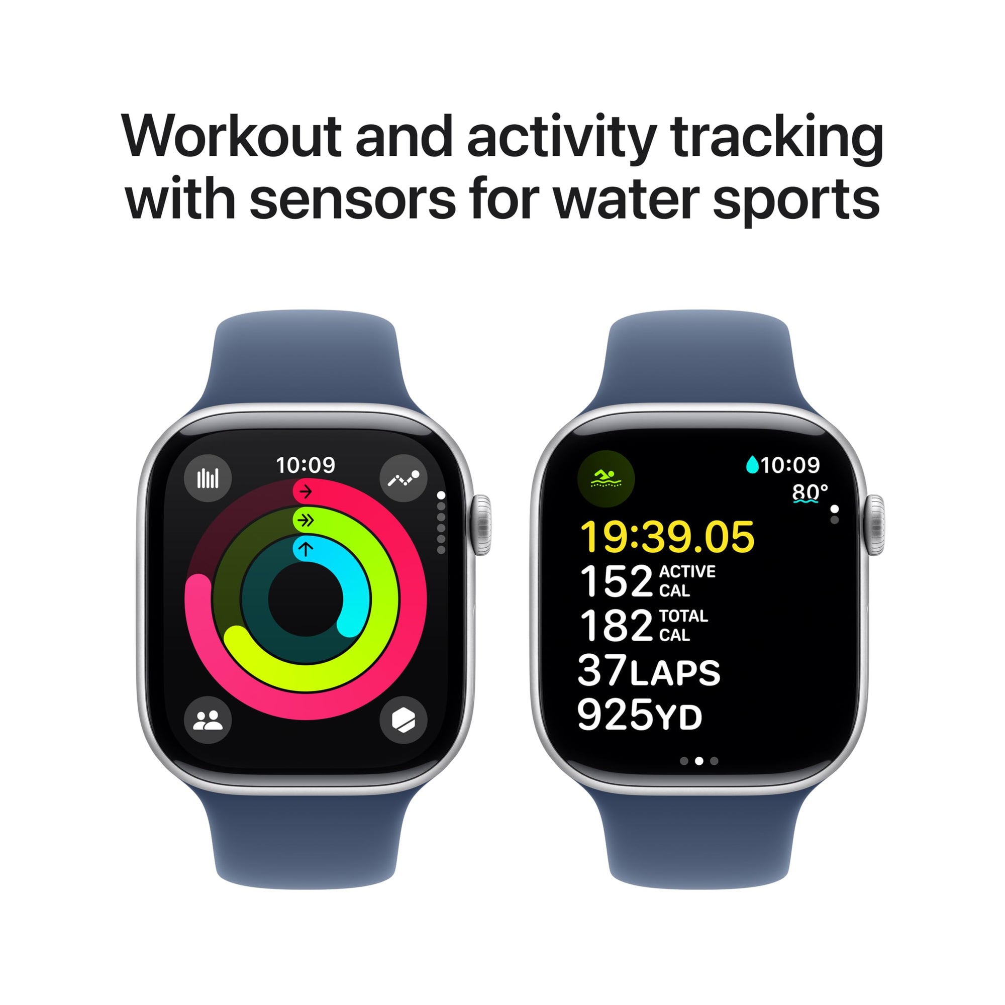 Apple Watch Series 10 [GPS 42mm case] Smartwatch with Rose Gold Aluminium Case with Light Blush Sport Band - S/M. Fitness Tracker, ECG App, Always-On Retina Display, Water Resistant