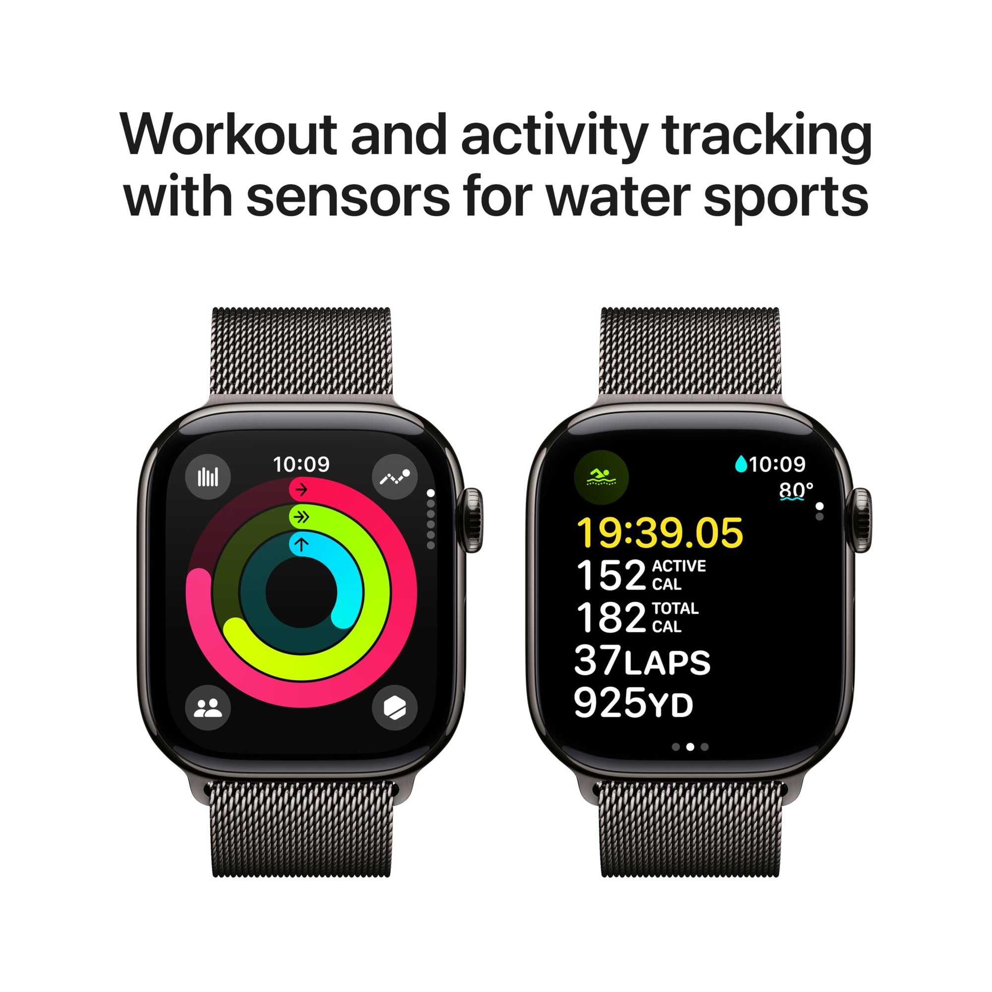 Apple Watch Series 10 [GPS 42mm case] Smartwatch with Rose Gold Aluminium Case with Light Blush Sport Band - S/M. Fitness Tracker, ECG App, Always-On Retina Display, Water Resistant