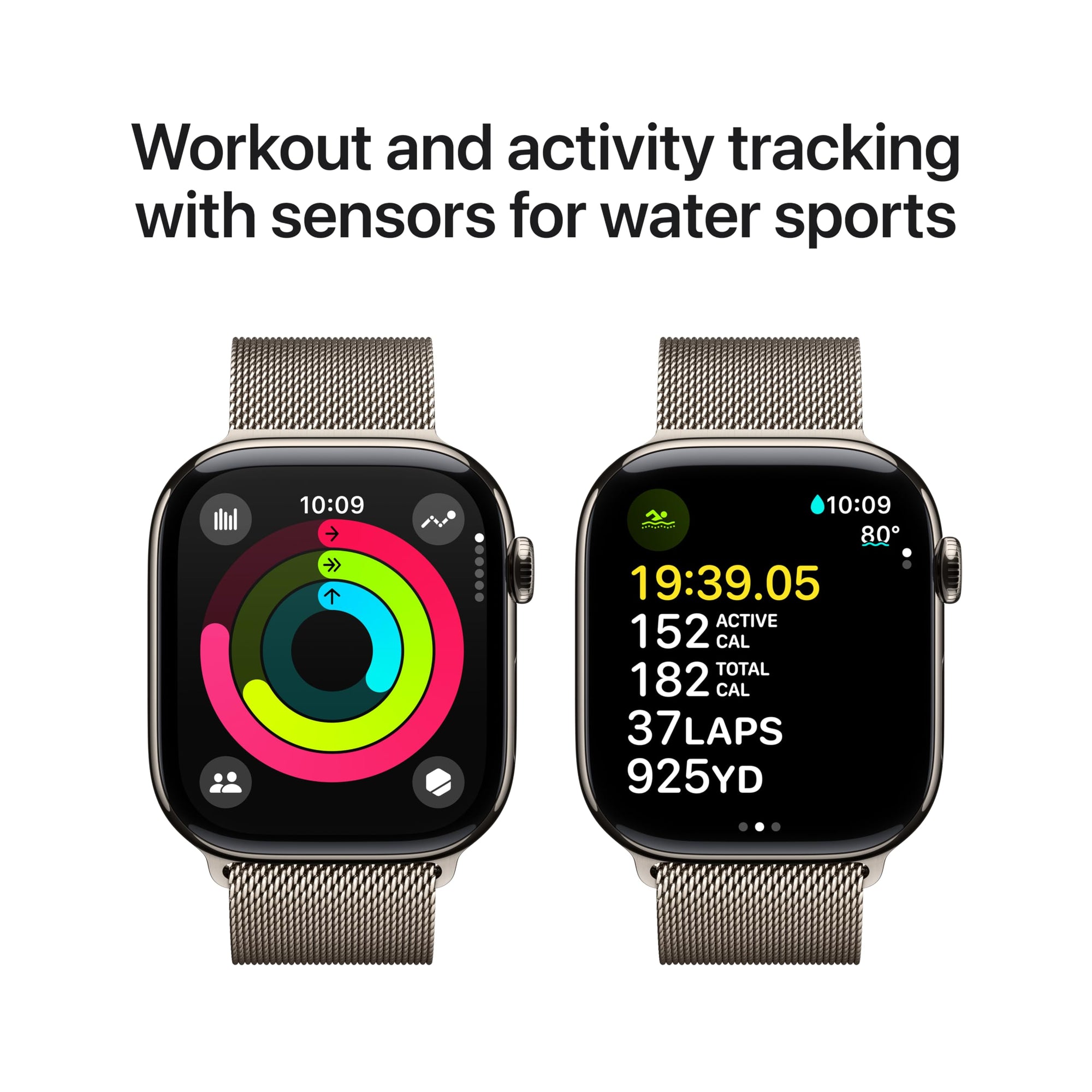 Apple Watch Series 10 [GPS 42mm case] Smartwatch with Rose Gold Aluminium Case with Light Blush Sport Band - S/M. Fitness Tracker, ECG App, Always-On Retina Display, Water Resistant