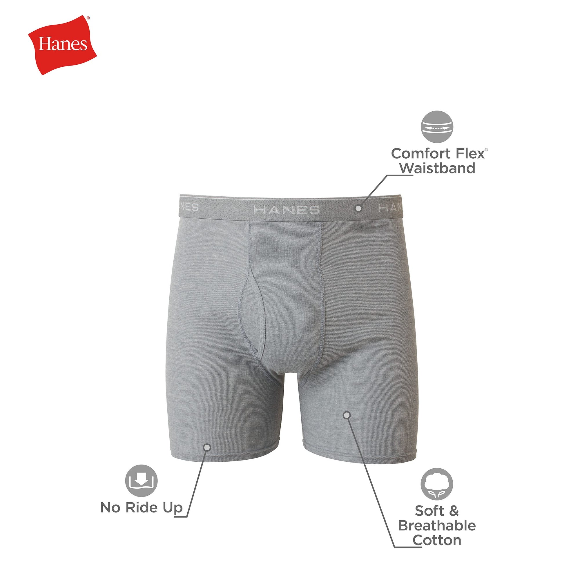 Hanes Men's Boxer Briefs, Cool Dri Moisture-Wicking Underwear, Cotton No-Ride-up for Men, Multi-Packs