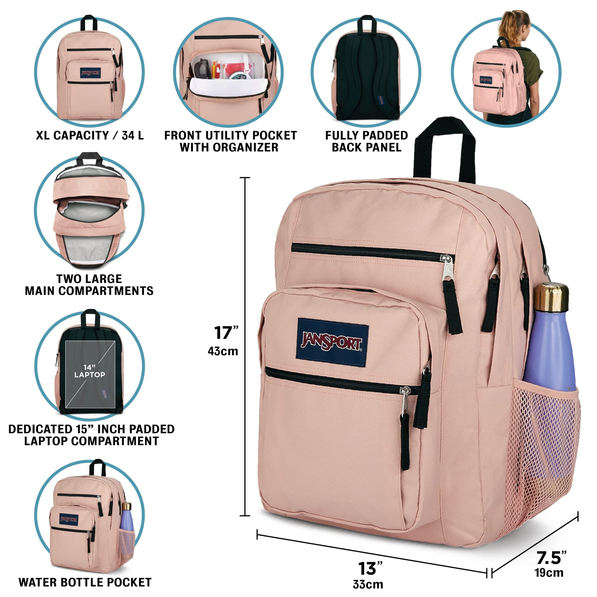JanSport Laptop Backpack - Computer Bag with 2 Compartments, Ergonomic Shoulder Straps, 15” Laptop Sleeve, Haul Handle - Camo Illusion